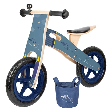 Small Foot - Vélo d'équilibre en bois Avion Bleu