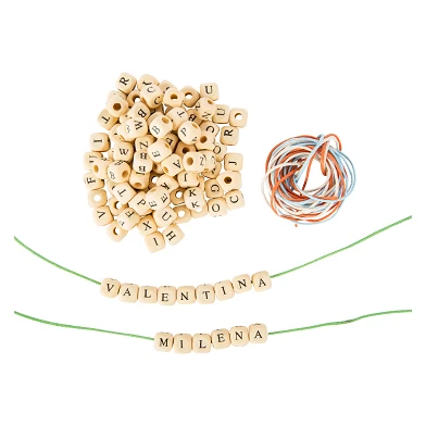Fabriquer des bracelets de perles en bois avec lettres, 300 perles