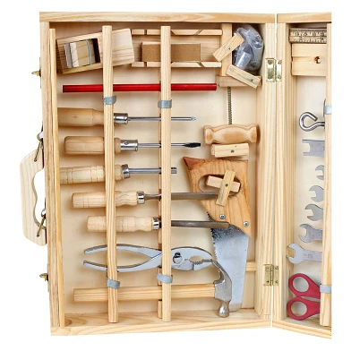 Small Foot - Boîte à outils en bois Deluxe avec outils, 28dlg.