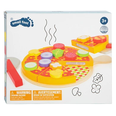 Small Foot - Cut and Play Food Pizza-Set aus Holz, 21dlg.