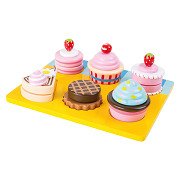 Small Foot - Houten Speeleten Cupcakes en Cake Set, 13dlg.