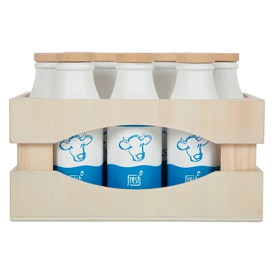 Small Foot - Caisse en bois avec bouteilles de lait, 12 pcs.