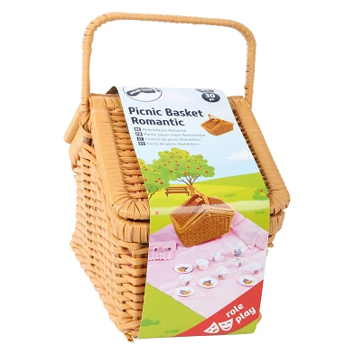 Small Foot - Picknickkorb aus Holz mit Geschirr Romantic, 30-tlg.