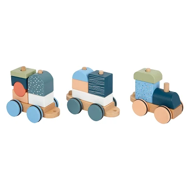 Small Foot - Train à blocs empilables en bois Arctic, 16 pièces.