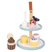 Small Foot - Etagere de jeu en bois avec cupcakes, 13 pièces.
