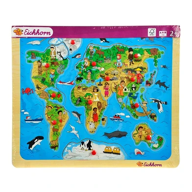Eichhorn Noppenpuzzel Wereldkaart