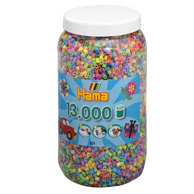 Hama Perles thermocollantes en pot - Mélange pastel (050), 13 000 pcs.