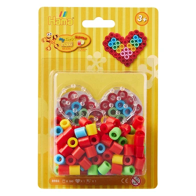 Hama Set de Perles à Repasser Maxi - Coeur, 100 pcs.