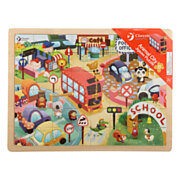Classic World Holzpuzzle Tiere in der Stadt, 49 Teile