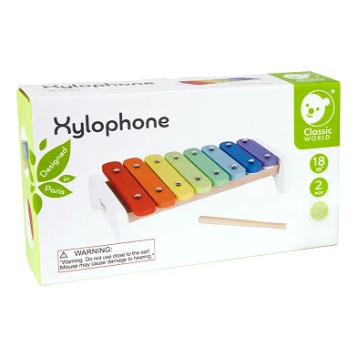 Xylophone en bois arc-en-ciel Classic World , 2 pcs.