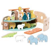 Classic World Bootsbauset „Arche Noah“ aus Holz mit Tieren, 16 Teile.