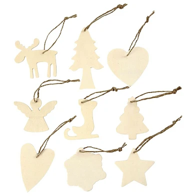 Décorez vos cintres de Noël en bois, 72 pièces.