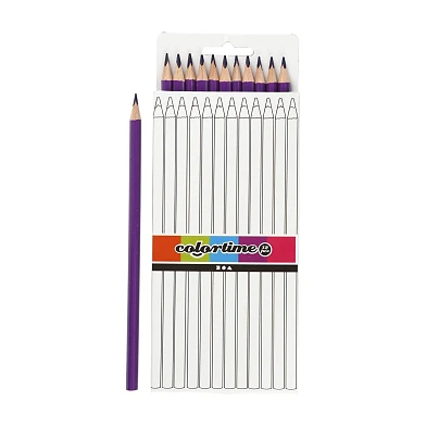 Crayons de couleur triangulaires – Violet, 12 pièces.