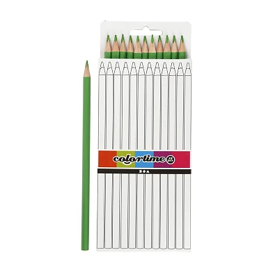 Crayons de couleur triangulaires – Vert clair, 12 pièces.