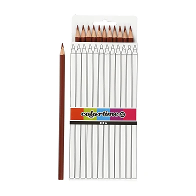 Crayons de couleur triangulaires – Marron, 12 pièces.