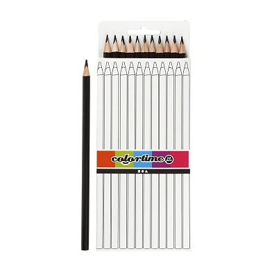 Crayons de couleur triangulaires – Noir, 12 pièces.
