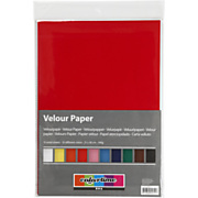 Velour Papier Kleur A4, 10 Vellen