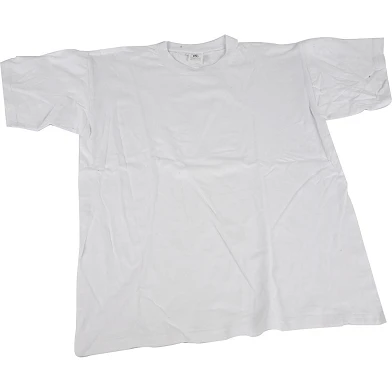 T-shirt blanc à col rond en coton, 5-6 ans