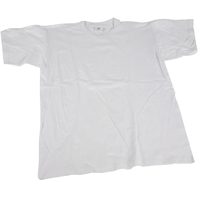 T-shirt Blanc à Col Rond en Coton, Taille M