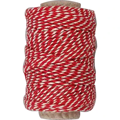 Cordon en coton Rouge/blanc, 50m