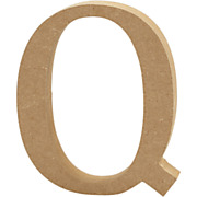 Lettre Q MDF 8cm, 1pièce.