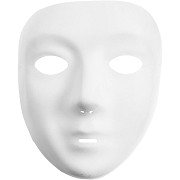 Maske weißer Kunststoff Velours