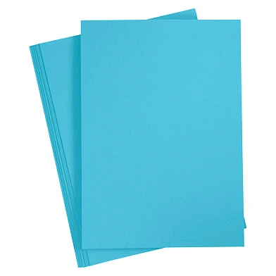 Farbiger Karton, leuchtend blau, A4, 20 Blatt
