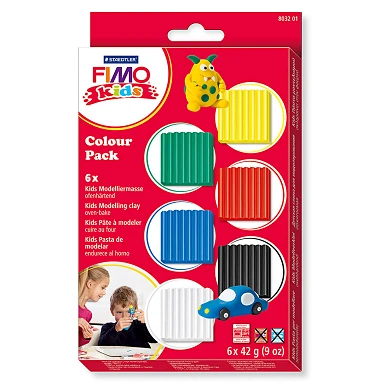 Fimo Kids Modelliermasse Standardfarben, 6 Stk.