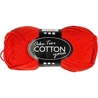Fil de coton, Rouge, 50gr, 170m