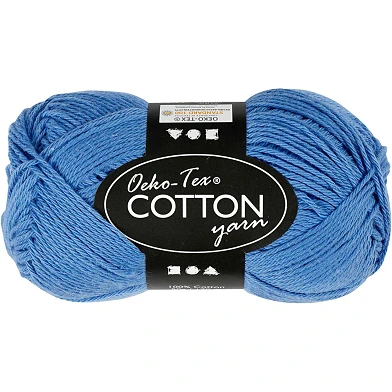 Fil de coton, Bleu, 50gr, 170m