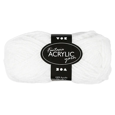 Acrylgarn, Weiß, 50 g, 80 m