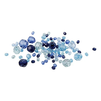 Facettierte Perlen Mix Blue Harmony, 45 Gramm