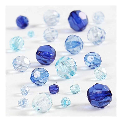 Mélange de perles à facettes Blue Harmony, 45 grammes