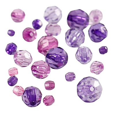 Mélange de perles à facettes violet, 45 grammes