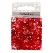 Mélange de perles à facettes Harmonie rouge, 45 grammes