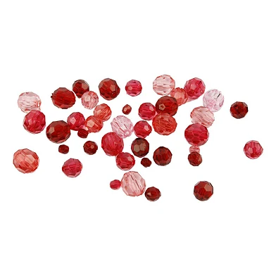 Facettierte Perlenmischung Red Harmony, 45 Gramm