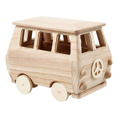 Minibus en bois, 17x10x13cm