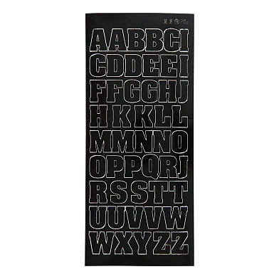Aufkleber große Großbuchstaben schwarz, 1 Blatt