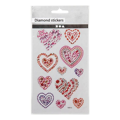 Diamant Stickers Harten, 1 Vel