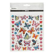 Stickers Bloemen en Vlinders, 1 Vel