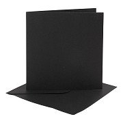 Cartes et enveloppes noires, 4 pcs.