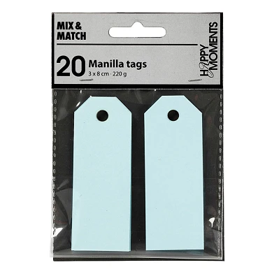 Manilla Labels Lichtblauw, 20st.