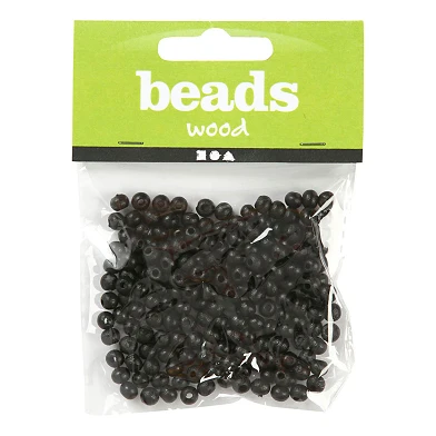 Perles en bois noires, 150 pièces.