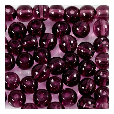 Perles de verre violettes, 45 pièces.