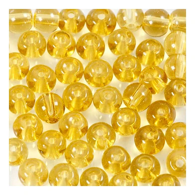 Perles de verre jaunes, 45 pièces.