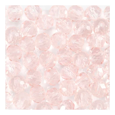 Perles de verre rose clair, 45 pièces.