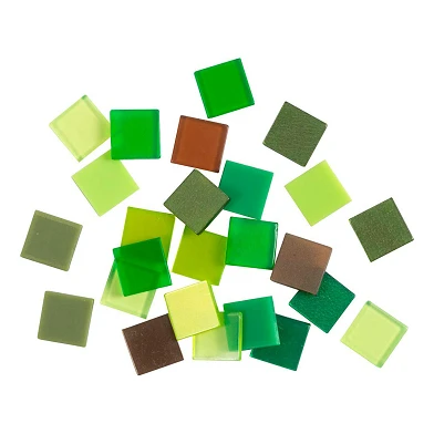 Mini-Mosaik, grüner Glitzer, 10 x 10 mm, 25 Gramm