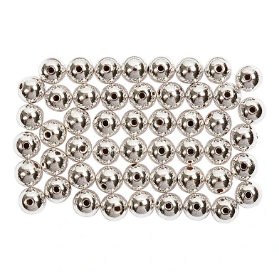 Perlen Silber, 100 Stück.