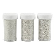 Mini pierres diverses en nacre de verre, 3x45 grammes