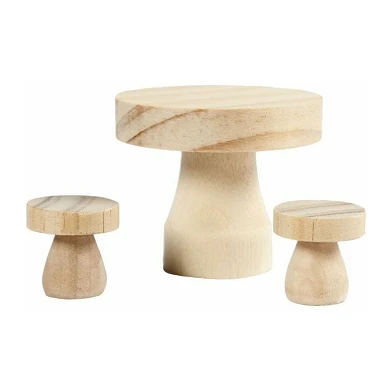 Mini-Möbelset aus Holz, 3-teilig.